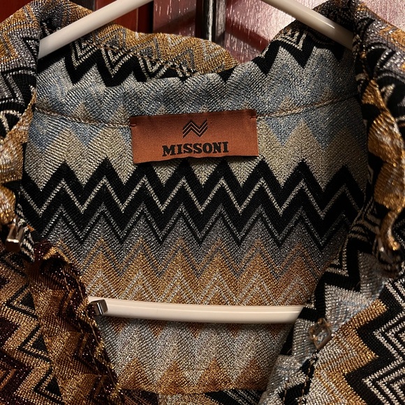Missoni Multicolor Metallic Slim Fit Long Sleeve Size 42 - Picture 7 of 17